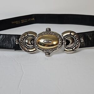 The Leather Shop  Belt Black  Dame Belt accent Buckle  Pre-owned